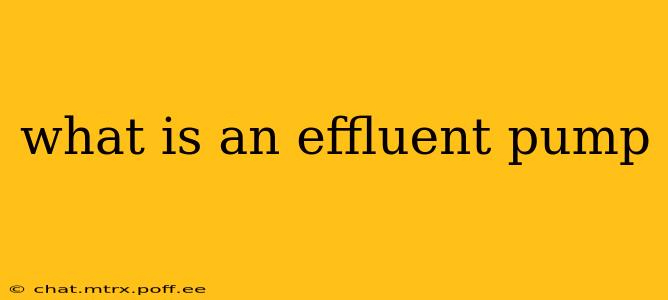 what is an effluent pump