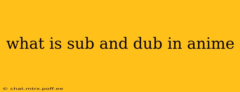 what is sub and dub in anime