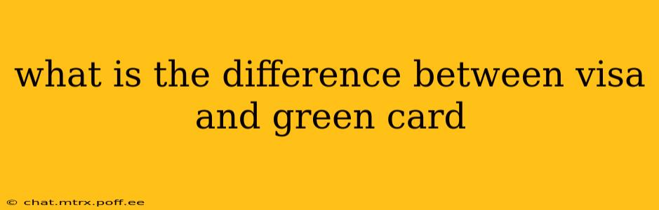 what is the difference between visa and green card