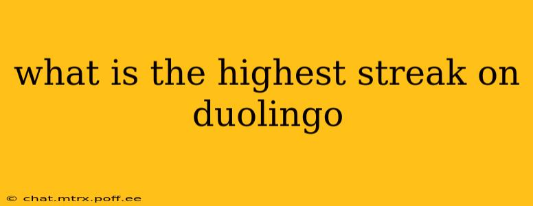 what is the highest streak on duolingo