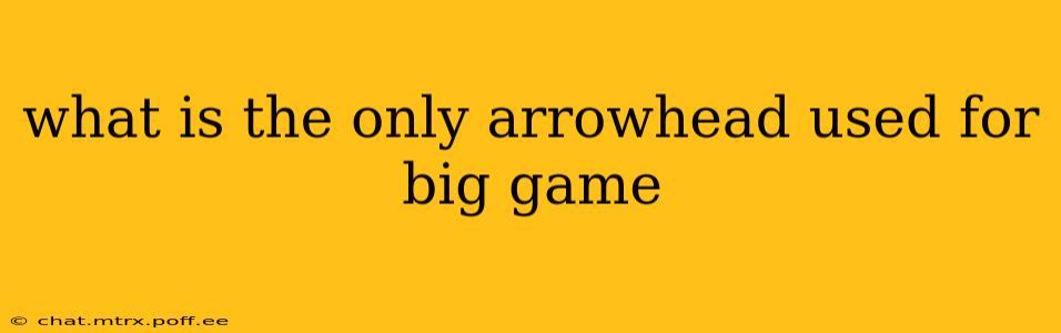 what is the only arrowhead used for big game