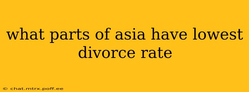 what parts of asia have lowest divorce rate