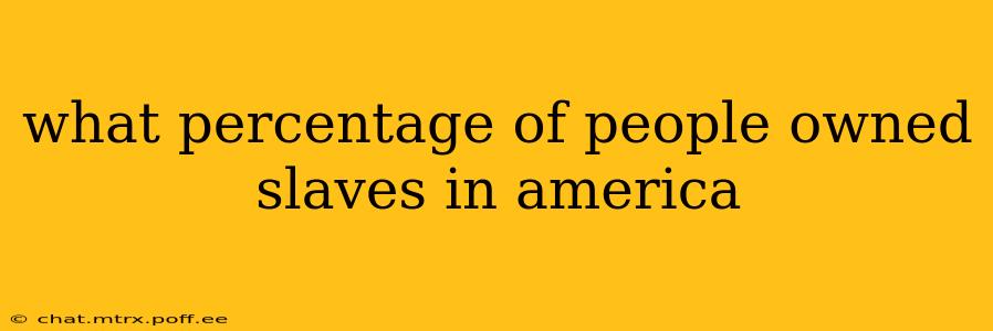 what percentage of people owned slaves in america
