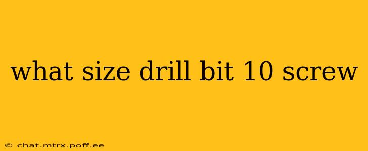what size drill bit 10 screw