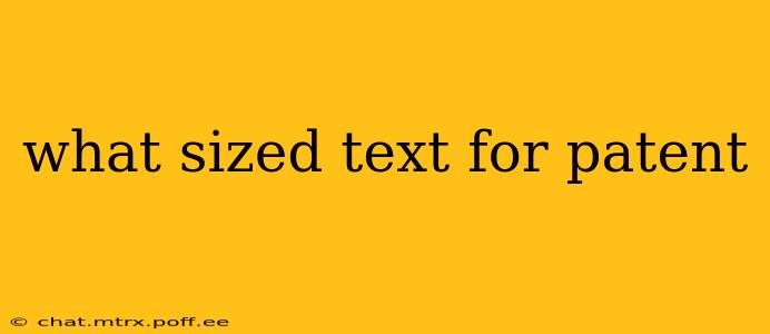 what sized text for patent