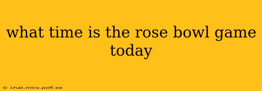 what time is the rose bowl game today