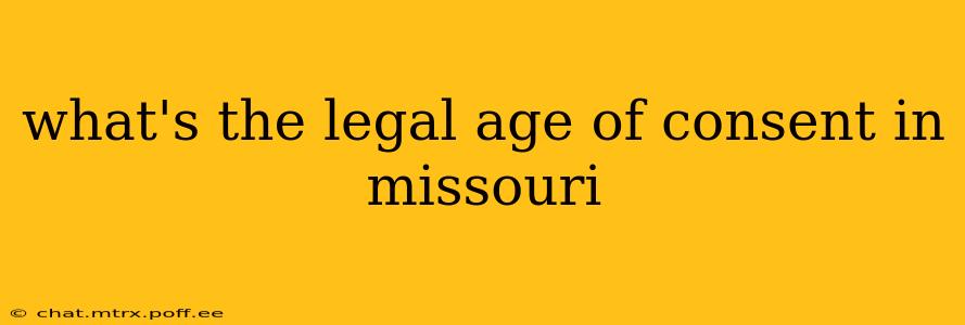 what's the legal age of consent in missouri