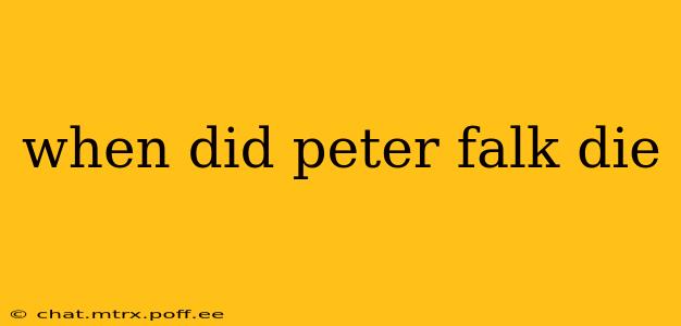when did peter falk die