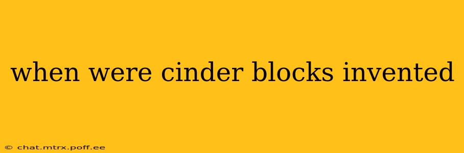 when were cinder blocks invented