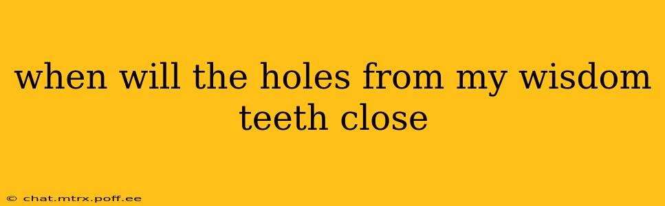 when will the holes from my wisdom teeth close