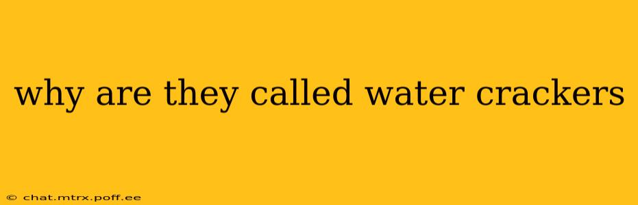 why are they called water crackers