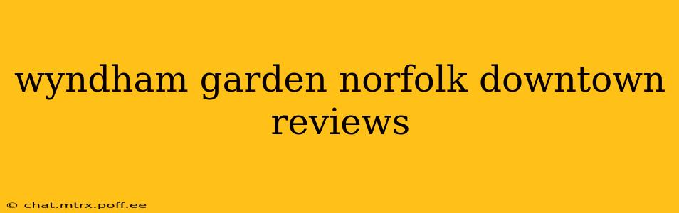 wyndham garden norfolk downtown reviews